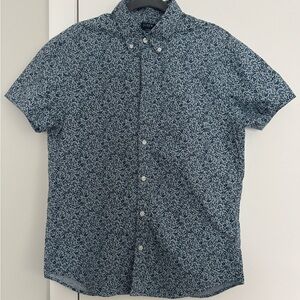 J. Crew Blue Floral Button Down Shirt